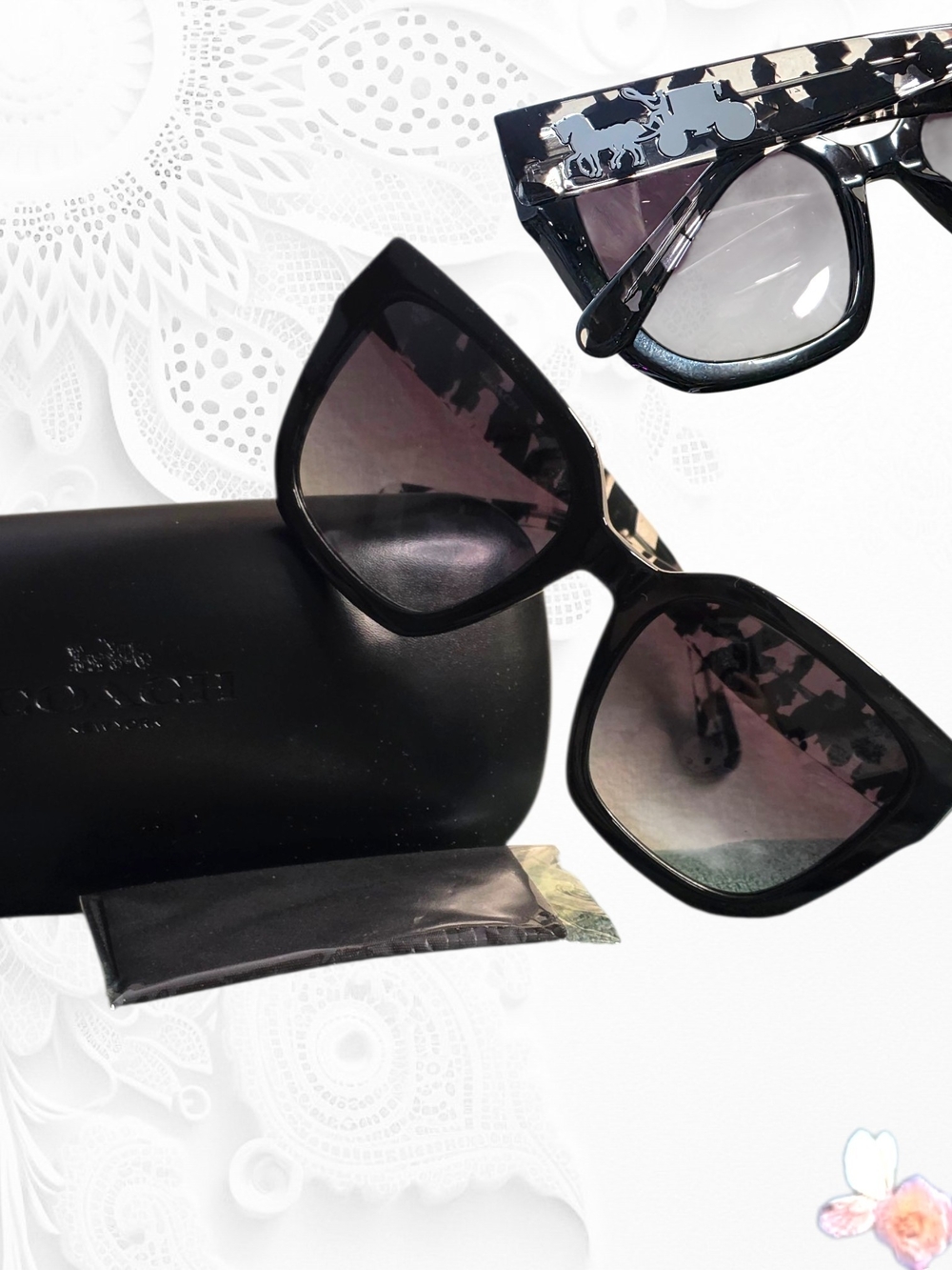 Authentic Coach   Tortoise Sunglasses Rare HC8249 50028G Black/Clear NWT